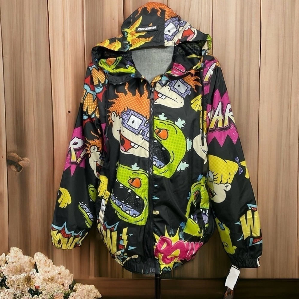 Nickelodeon Rugrats & Rocko Mash Print Windbreaker Jacket Kids Size S (8β9) - Picture 2 of 12